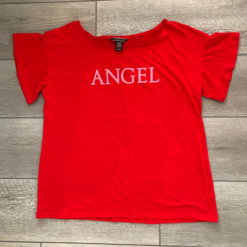 Victoria’s Secret Ruffle Sleeve Pajama Lounge Red Shirt Medium
